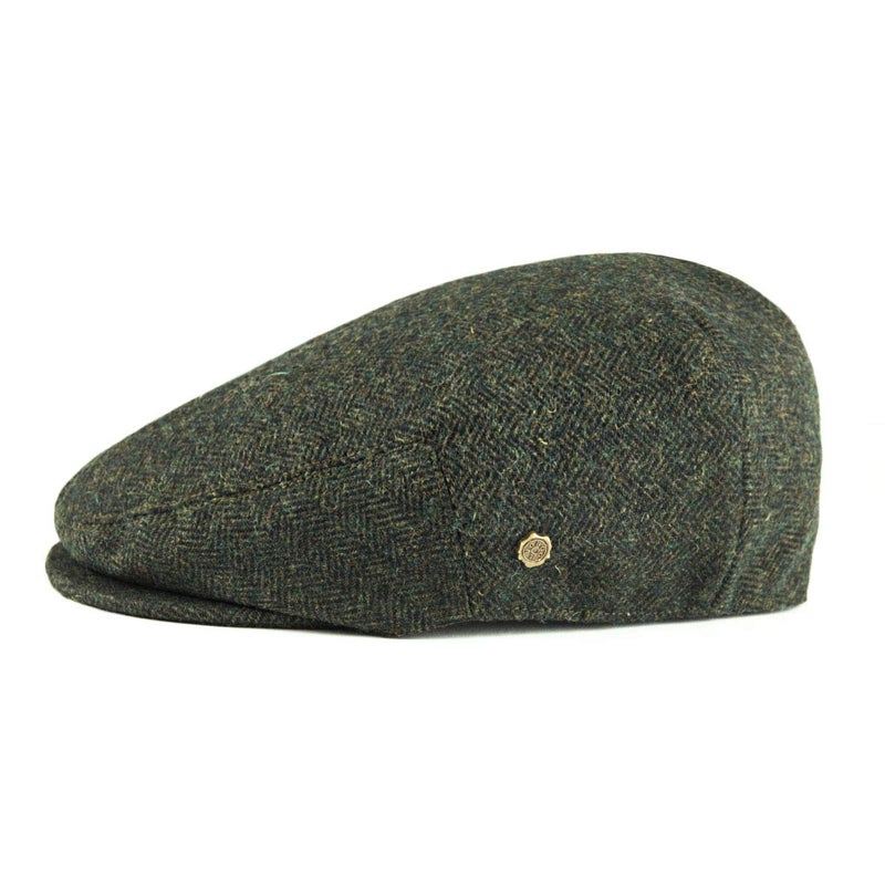VOBOOM Men's Herringbone Flat Ivy Newsboy Hat Wool Blend Gatsby Cabbie Cap (Army Green, 7 5/8) - Image 2